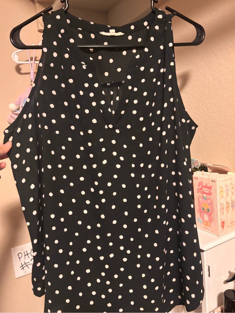 Maurices Atwood sleeveless blouse polka dot XL